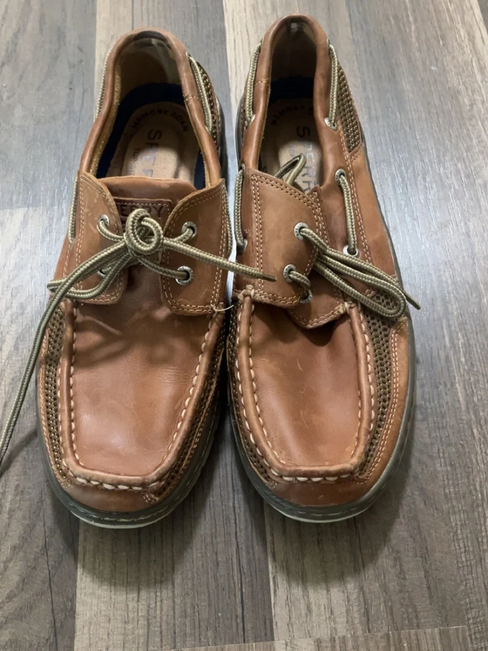 SPERRY TARPON Ultralite Boat Shoes Mens Brown 10 Memory Foam